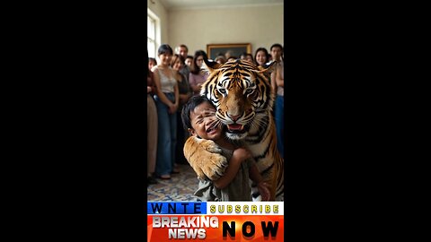 The tiger caught the boy.