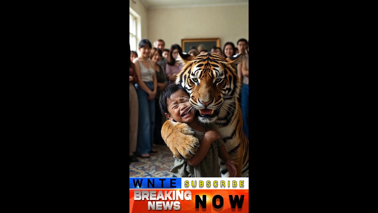 The tiger caught the boy.