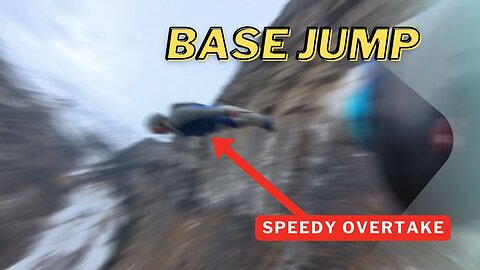 Base Jumping in the Fast Lane. Crazy Overtake !