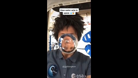 This is how water acts in space in the International Space Station.