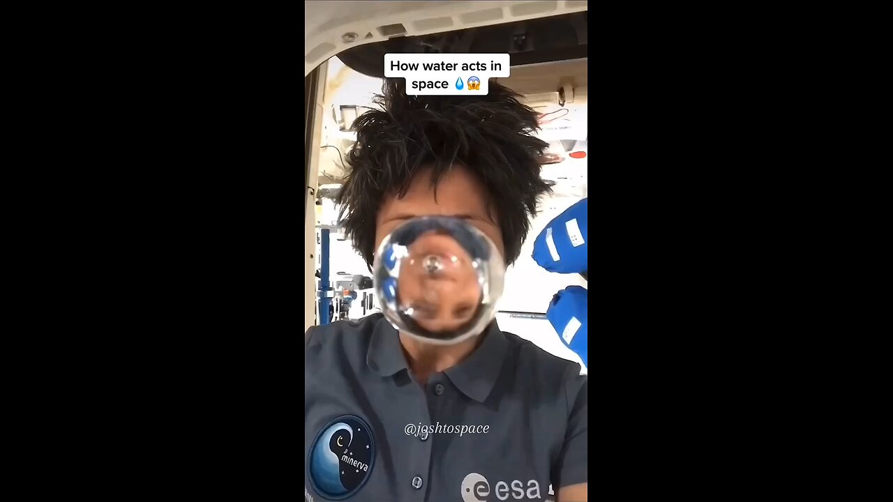 This is how water acts in space in the International Space Station.