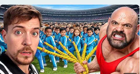 100 people vs world's strongest man