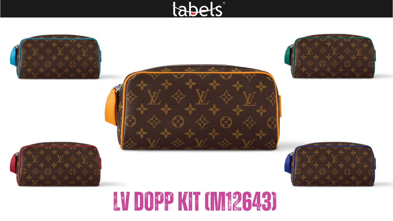 LV DOPP KIT (M12640) IN MONOGRAM MACASSAR BY LABLES.
