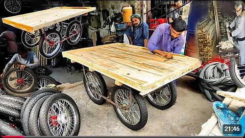 Incredible Process of Hand Cart Manufacturing __ Amazing Process Of Making Wooden Hand Cart