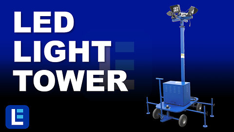 240W Battery-Powered LED Light Tower - 1.5kWh Capacity, 16hr Runtime