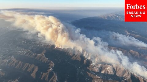 Aerial Footage Captures Thick Plumes Of Smoke From The Palisades Fire In Los Angeles, California