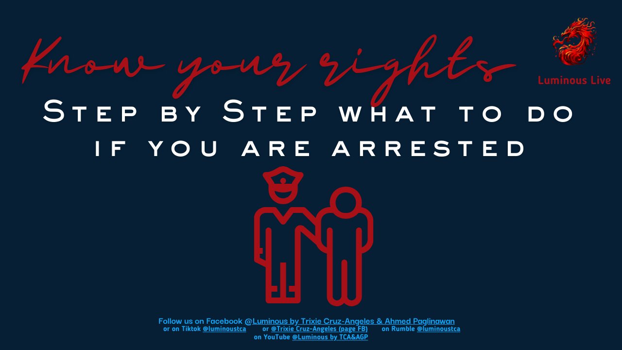 What to do if you are arrested