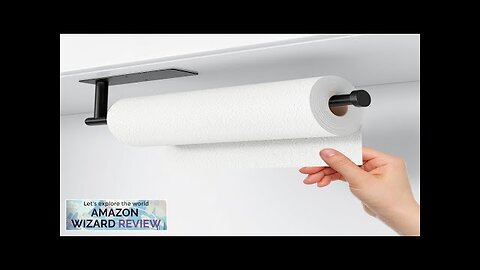 Paper Towel Holder Self-Adhesive or Drilling Matte Black Wall-Mounted Rack Review