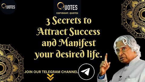 3 Secrets to Attract Success and Manifest your desired life #apjsir #apjquotes #apj #viralvideo