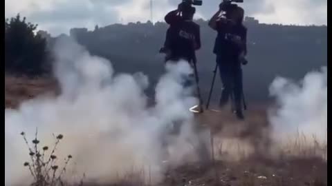 Israeli soldiers throw stun grenades at journalists while they were covering olive-harvesting