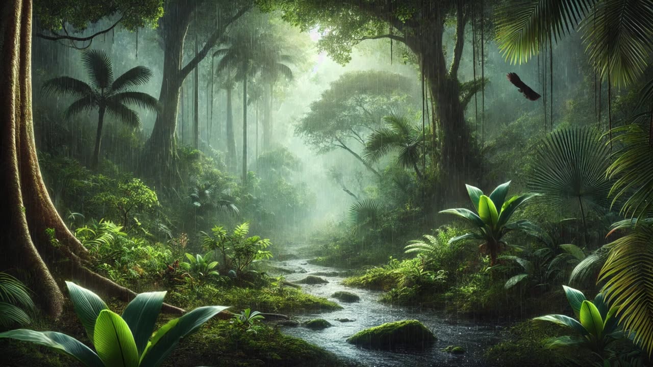 Heavy Rain & Wind: Tropical Forest ASMR