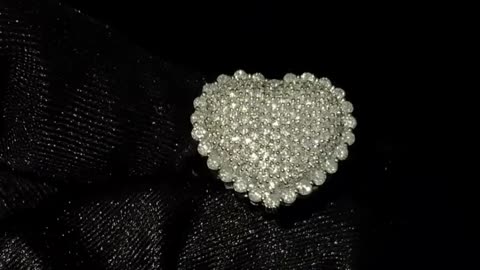 14K White Gold & Diamonds Fashion Heart Ring