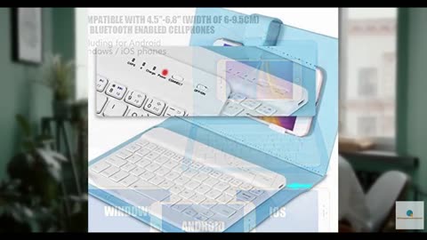 Bluetooth Keyboard with Portfolio Flip Leather Case Cover Detachable Keyboard fo