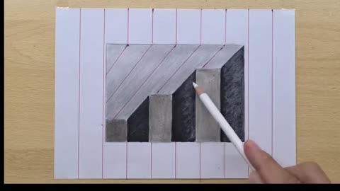 Easy 3d drawing on paper stairs