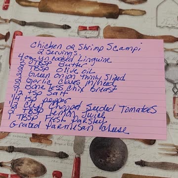 Easy 2 serving recipe for Chicken or Shrimp Scampi