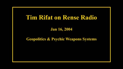 Jan 16, 2004 - Geopolitics and Psychic Weapons Systems