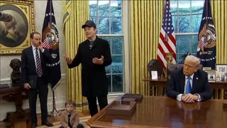 Elon Musk joins President Donald Trump as he signs executive orders in the Oval Office! - 2/11/2025