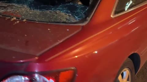 Overnight, Antifa trashed Thomas Allen's car while he was being booked in jail for disorderly