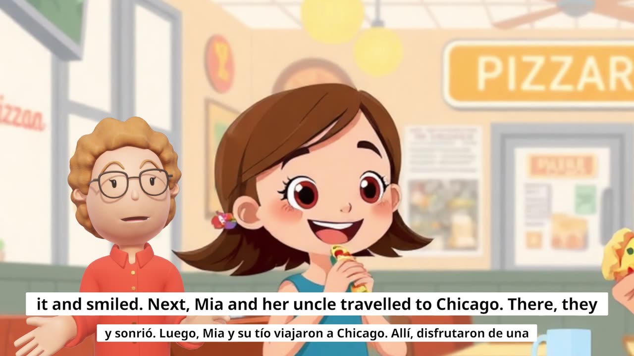 📖🍕 Mia y las Pizzas en América | Videolectura Bilingüe (Inglés-Español) | Aprende y Disfruta 🌍✨