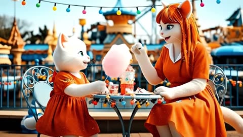 Naughty Kitten Wears Makeup 🐱💄For The First Time And Is Supported By Its Mother | AI CAT STORY