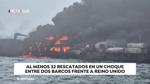 Chocan un buque de carga y un petrolero en la costa del Reino Unido