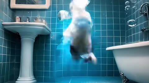The Kitten s Mess: 🐱💧 Digging Trouble and a Soaked Clean-Up 🌊🛁#cattales #catfunny #animation#cat