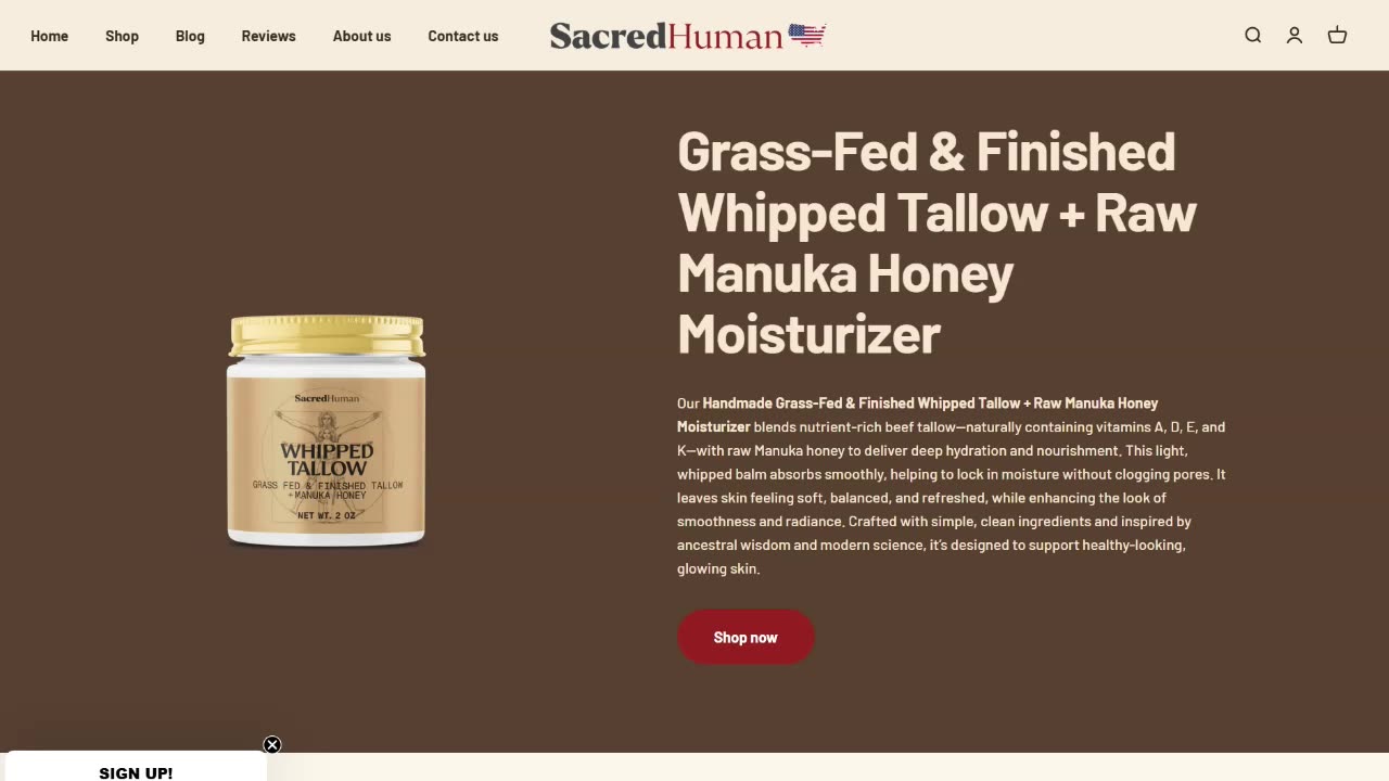 Sacred Tallow Moisturizer Is Loaded With Nutrients For Skin Hydration!
