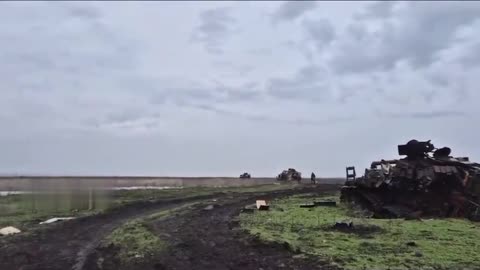 Polish Volunteer in Russian Army Inspects Destroyed Ukrainian Military Vehicles