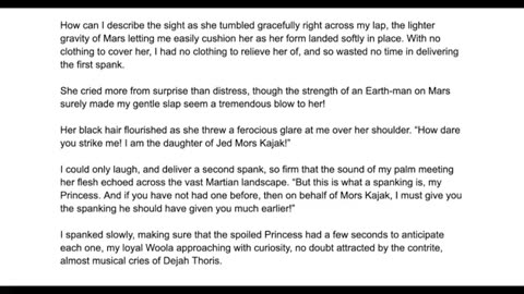 John Carter Spanks Dejah Thoris in "On Taming a Princess of Mars"
