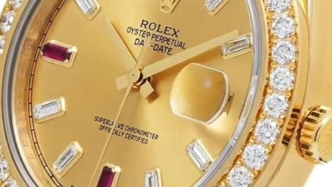 ROLEX DAY DATE CHAMPAGNE DIAMOND RUBY WATCH