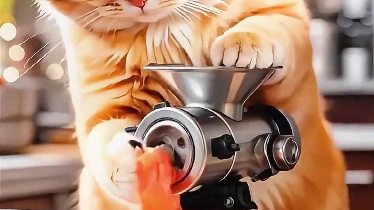 "The mundane life of a kitten; Today we're making meat dumplings."