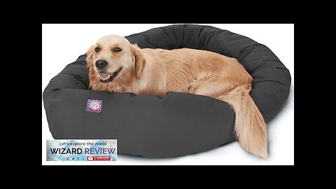 Majestic Pet Dog Bagel Calming Bed 40x29x9in Soft Round Pet Bed Review