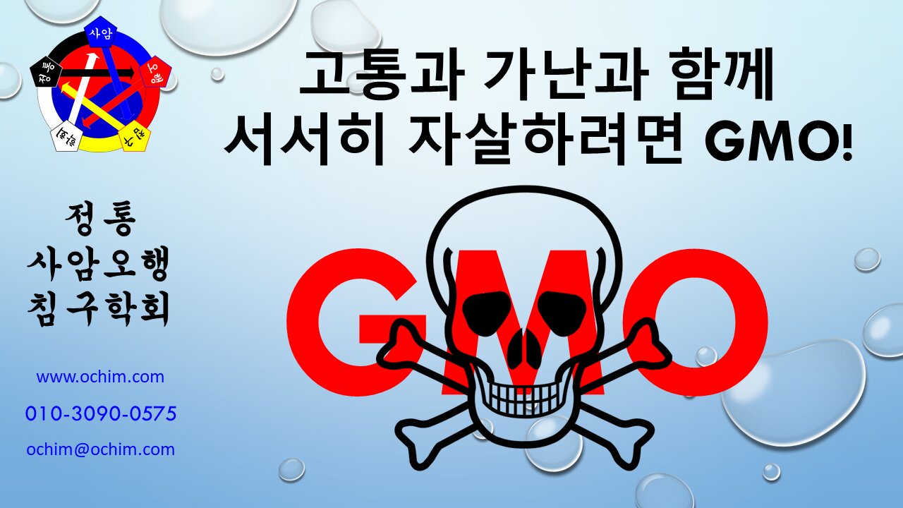 고통과 가난과 함께 서서히 자살하려면 GMO