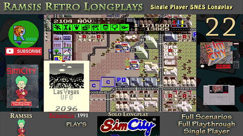 SimCity | SNES | 1991 | Scenario #7 Las Vegas | Retro Longplay | Episode 22
