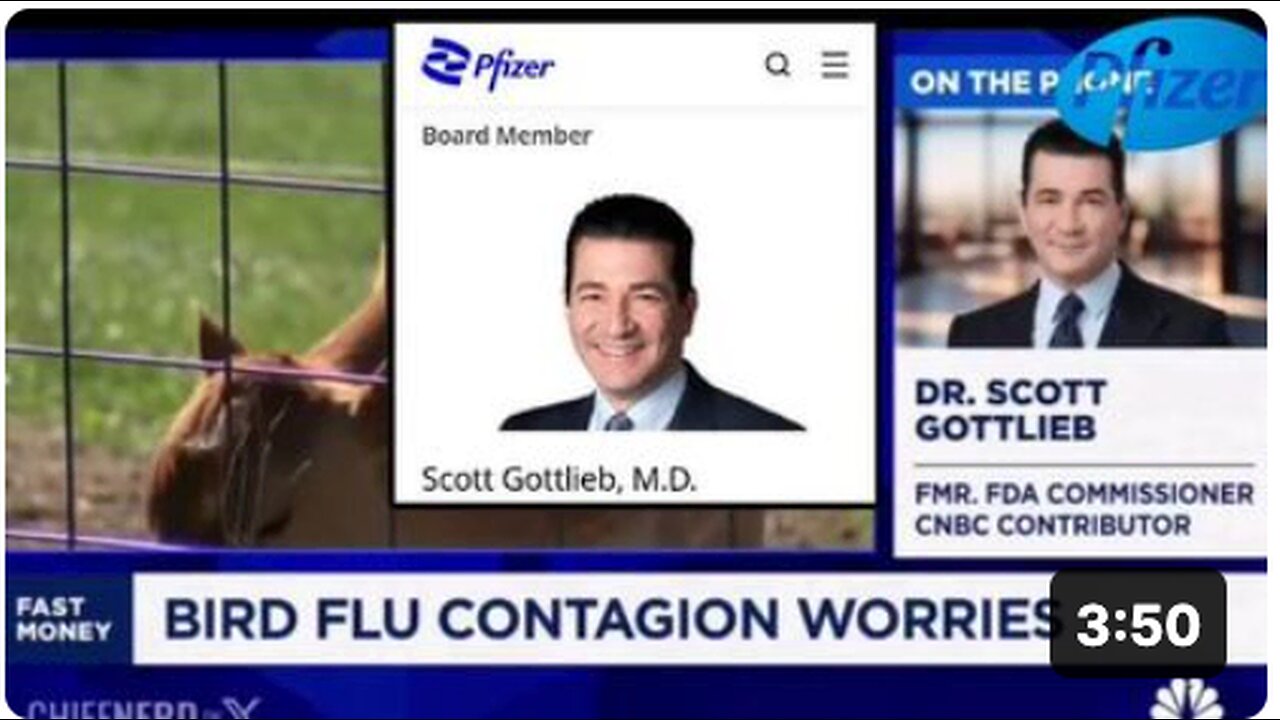 Pfizer board member Scott Gottlieb is coming for the cows & chickens!