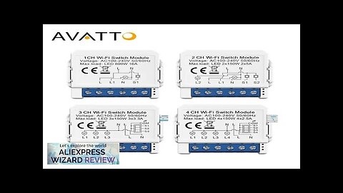 AVATTO Tuya WiFi 1/2/3/4 Gang Mini Smart Switch DIY Light Switches Module Review