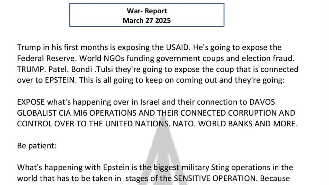 WAR REPORT - MARCH 27 2025 - ALL ROADS LEADS TO ISRAEL
