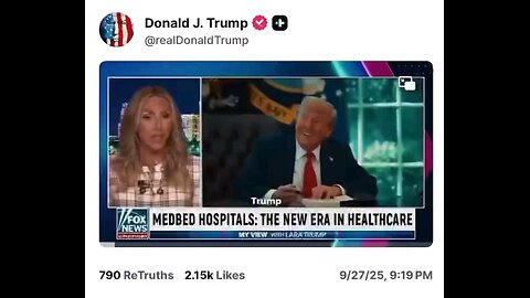 Cures. Read the Q Drops. Med Beds… Posted September 27th, 2025 on Truth Social by President Trump