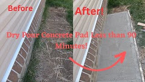 Dry Pour Concrete Pad in Under 90 Minutes! Pt. 1