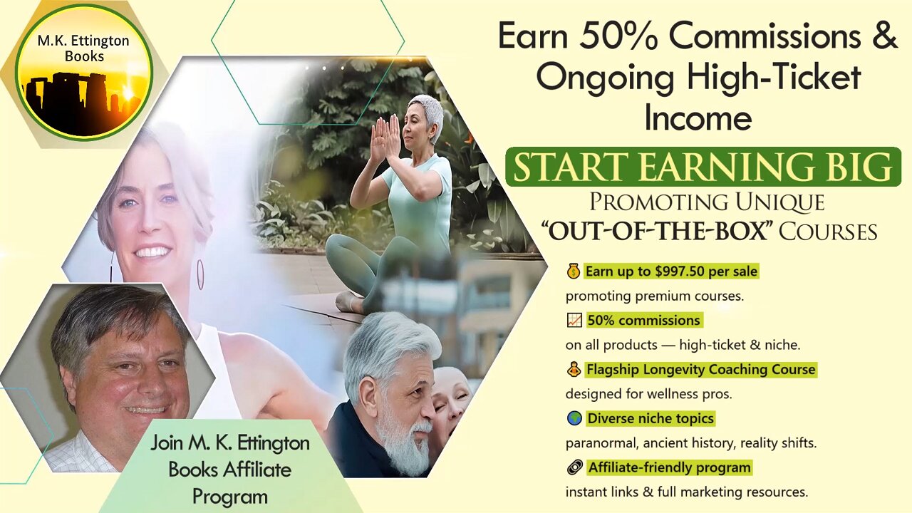 Join M.K. Ettington Books Affiliate Program – Earn 50% Promoting Unique “Out-of-the-Box” Courses