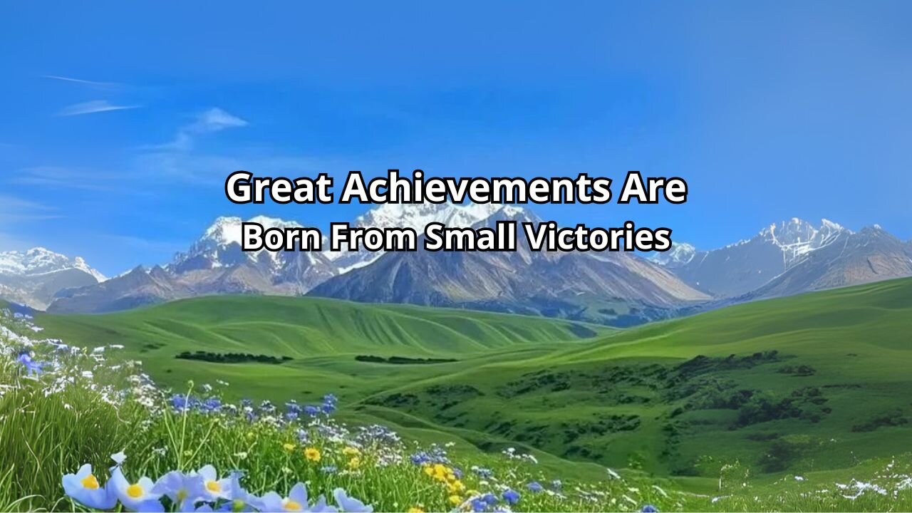 Great Achievements Are Born From Small Victories.