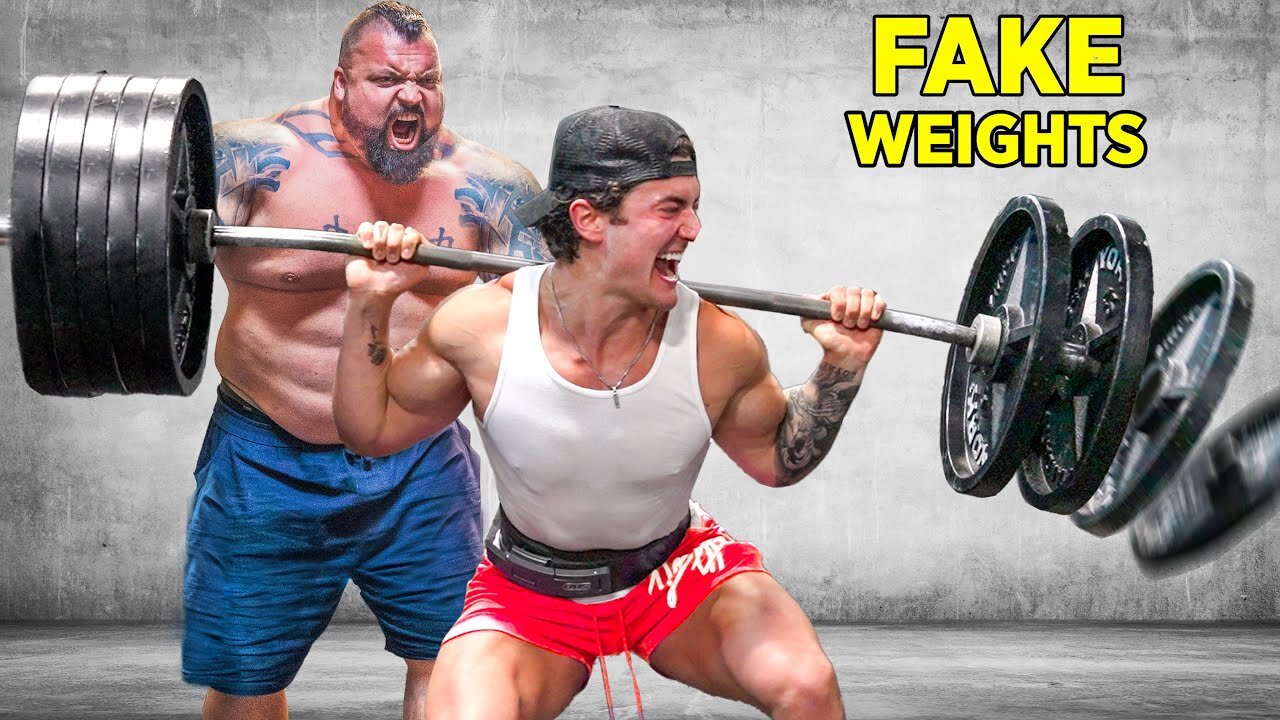 Pranking The Worlds Strongest Man W/ FAKE Weights!.