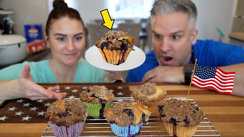 Brits Try To Make Breakfast Blueberry Muffins (We Smashed It Out The Park!)