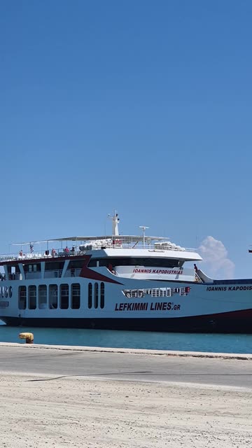 Leftkimmi Lines Ferry Departing Leftkimmi Port Corfu 2024