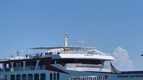 Leftkimmi Lines Ferry Departing Leftkimmi Port Corfu 2024