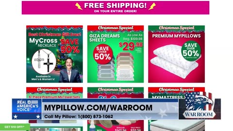 WARROOM PREMIUM CHRISTMAS SPECIALS! Order Today At MyPillow.com/warroom