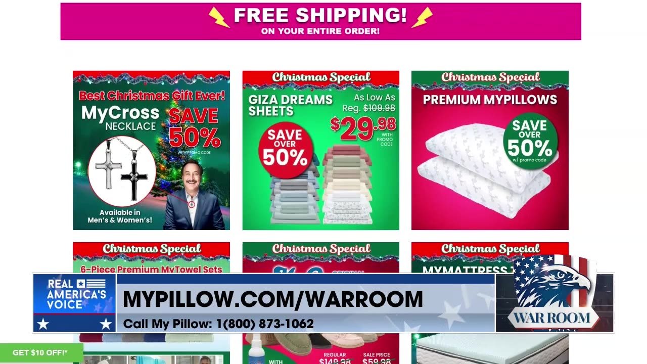 WARROOM PREMIUM CHRISTMAS SPECIALS! Order Today At MyPillow.com/warroom
