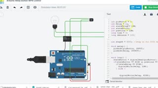 Arduino Relay Button With NPN Transistor Control on #Tinkercad