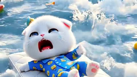 Cat swept away by floodwaters 🌊😿