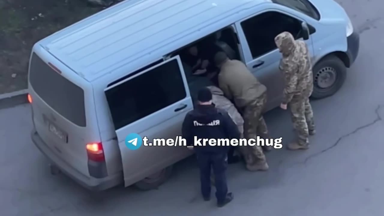 Ukraine. Forced Volunteering. Man Forcibly Taken Into Van During Mobilization in Kremenchuk